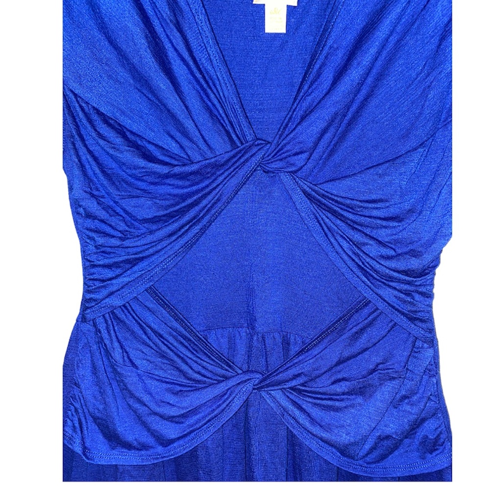 Anthropologie ric rac twisted royal blue top, super comfy, size medium - Picture 2 of 4